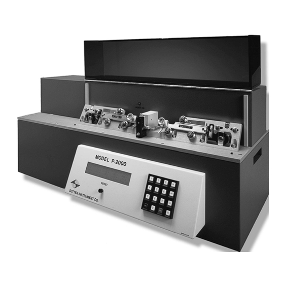 Sutter Instrument P-2000 Operation Manual