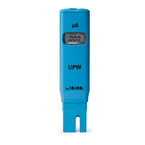 Hanna Instruments UPW HI 98309 Instruction Manual