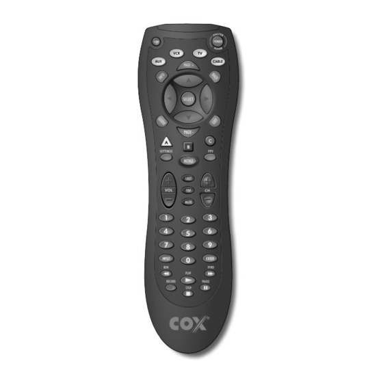 Cox Universal Remote Control Manual & Codes