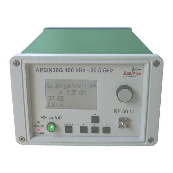 AnaPico APSIN Series User Manual