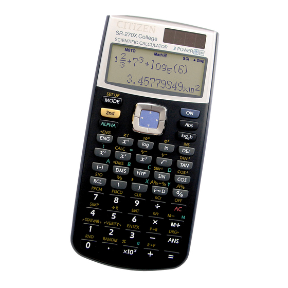 CITIZEN SR-270X INSTRUCTION MANUAL Pdf Download | ManualsLib