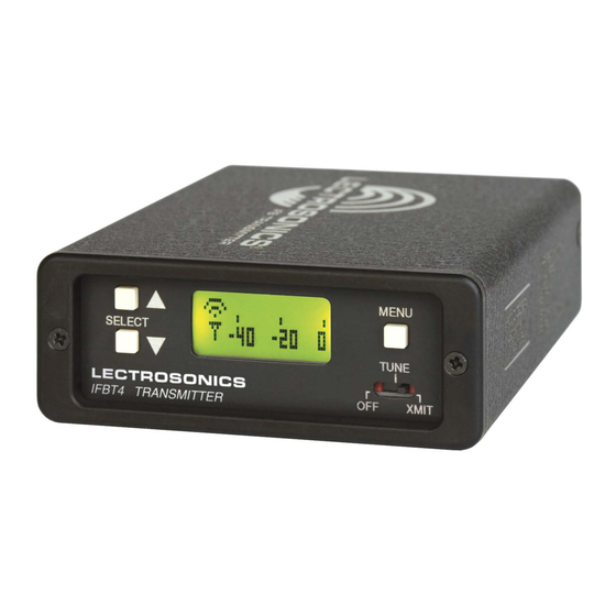 Lectrosonics IFBT4 Quick Start Manual