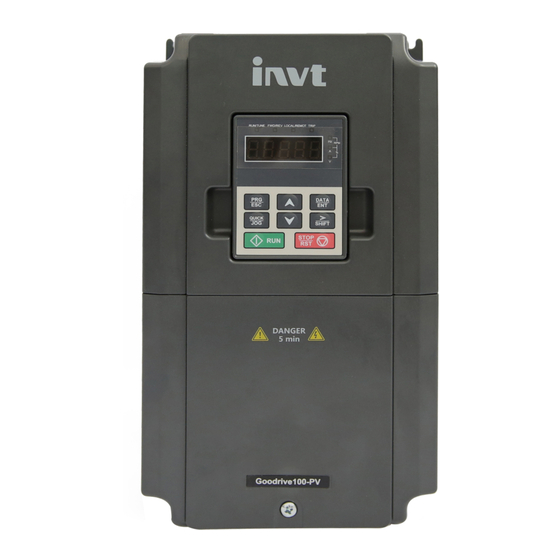 INVT Goodrive100-PV Series Operation Manual