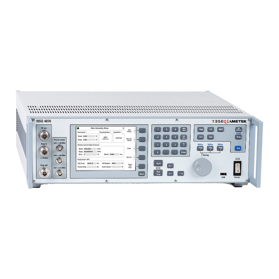 Ametek NSG 4070C1 Quick Start Manual And Safety Instructions