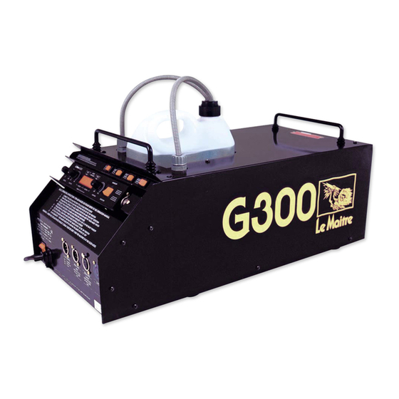 Le Maitre G300 Operation Manual