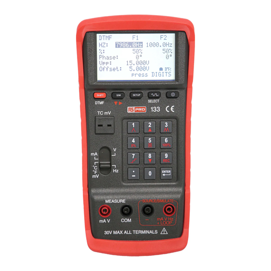 RS PRO RS-133 Instruction Manual