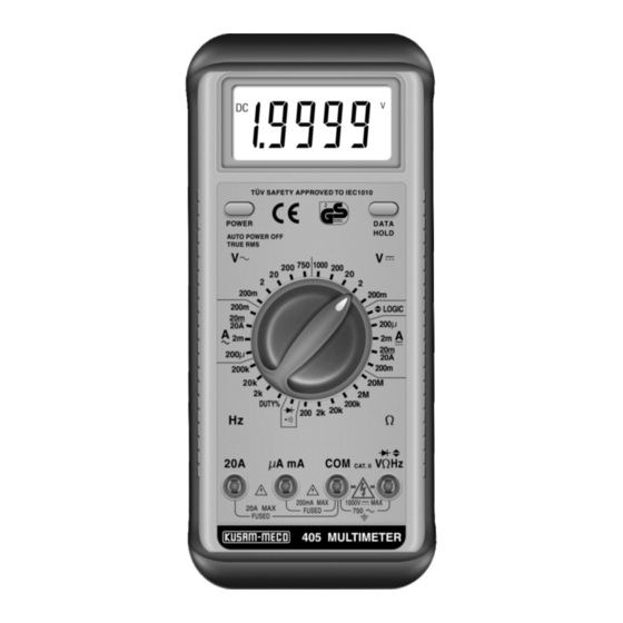 Kusam-meco 405 Manual