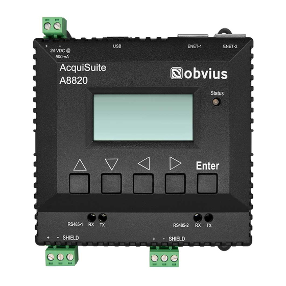 Obvius AcquiSuite A8820 Quick Start Manual