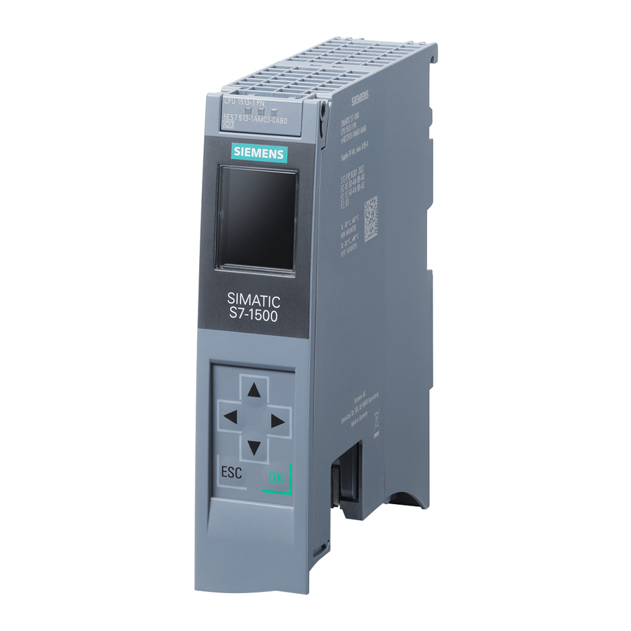 Siemens SIMATIC S7-1500 CPUs - CPU Manual