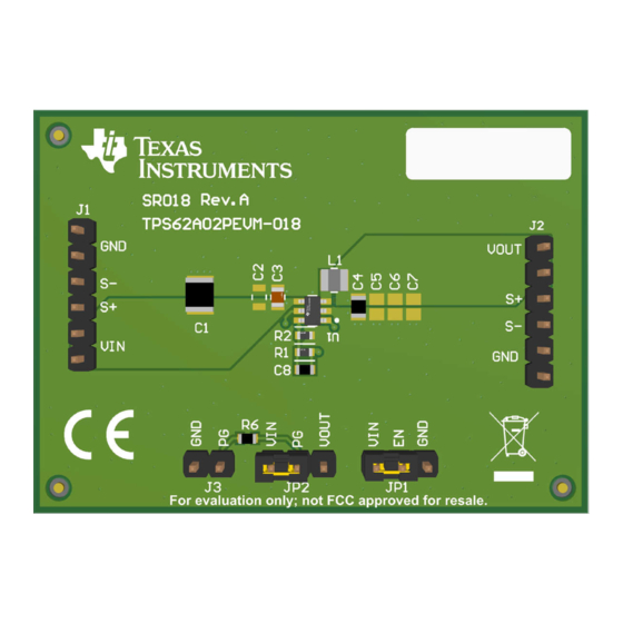 Texas Instruments TPS62A0 PEVM-018 Series User Manual