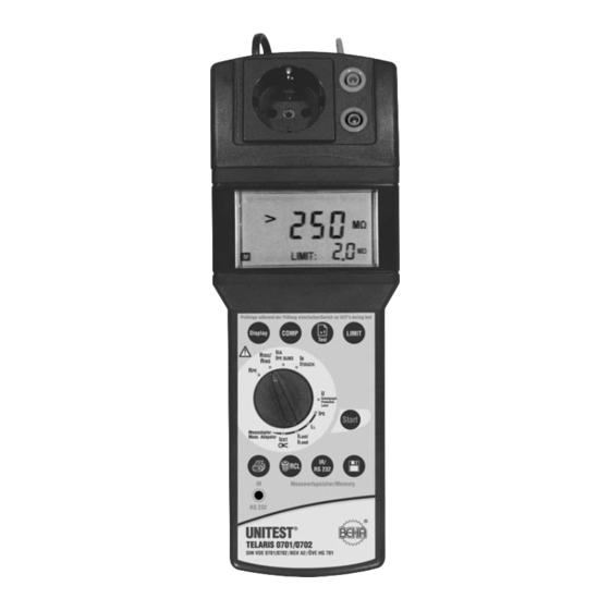 Unitest Telaris 0751 Instruction Manual