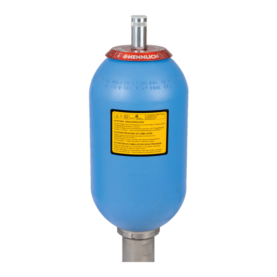 Hennlich Hydro Accumulator HBS Instruction And Maintenance Manual