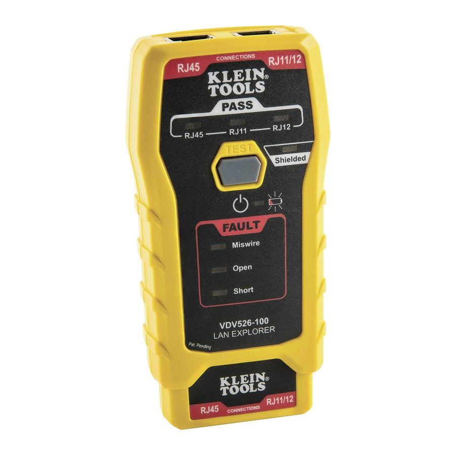 Klein Tools Lan Explorer VDV526-100 - Cable Tester With Remote Manual