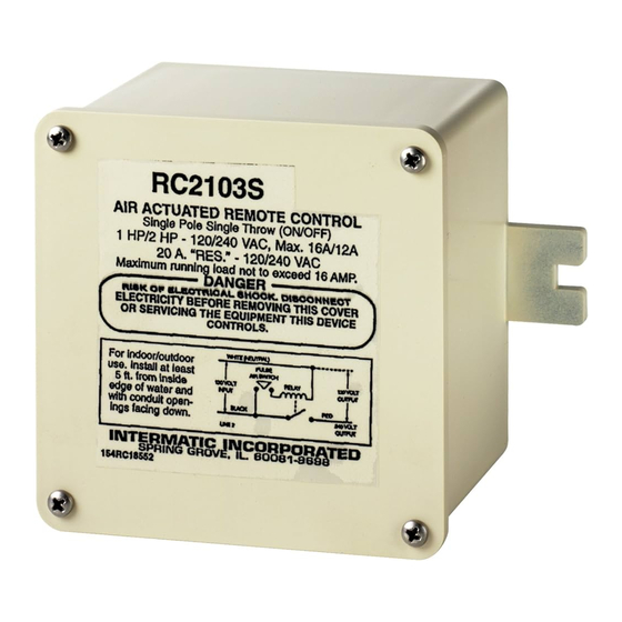 Intermatic RC2103S Owner Installation Instruction Manual