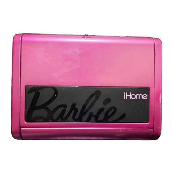 Mattel Barbie iHome BiM6 Quick Start Manual