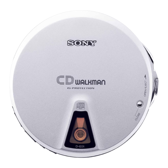 Sony D-E01 Operating Instructions Manual