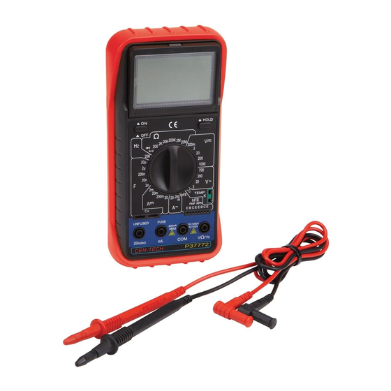 CEN-TECH Digital Multimeter 37772 Manual
