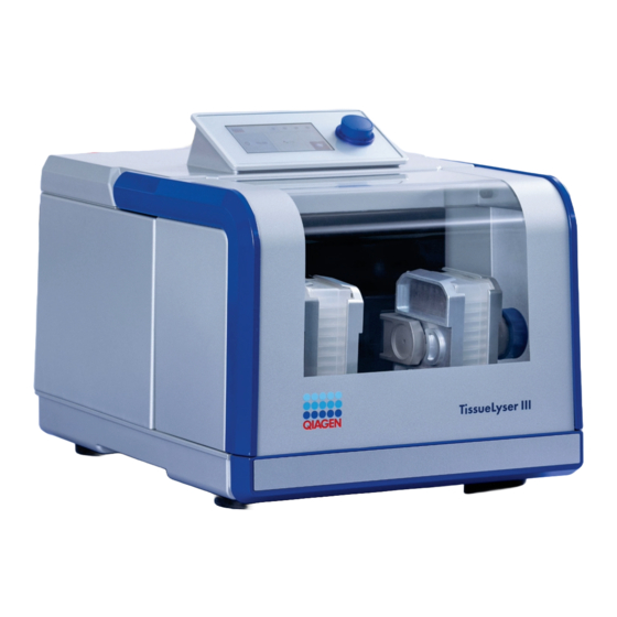 Qiagen TissueLyser III Quick Start Manual