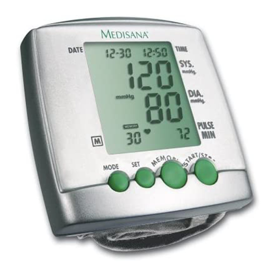 Medisana HGB Blood Pressure Monitor Manuals