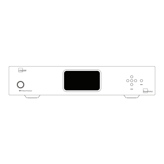 Lyngdorf Audio RoomPerfect RP-1 Manuals