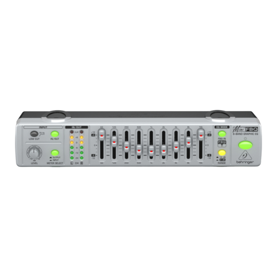 Behringer MINIFBQ FBQ800 Quick Start Manual