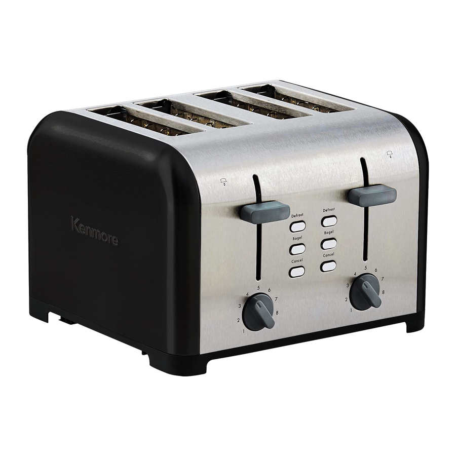 Kenmore KKTSDC4SB, KKTSDC4SR, KKTSDC4SS, KKTSDC4SW - Toaster 4-Slice Manual