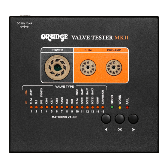 ORANGE VALVE TESTER MKII Manual
