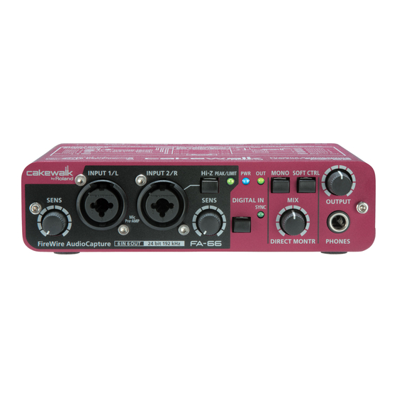 Edirol FA-66 Quick Start Manual