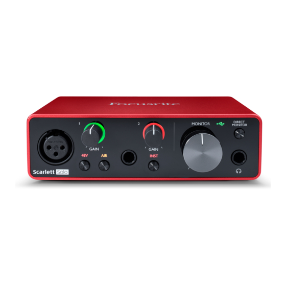 Focusrite Scarlett Solo User Manual