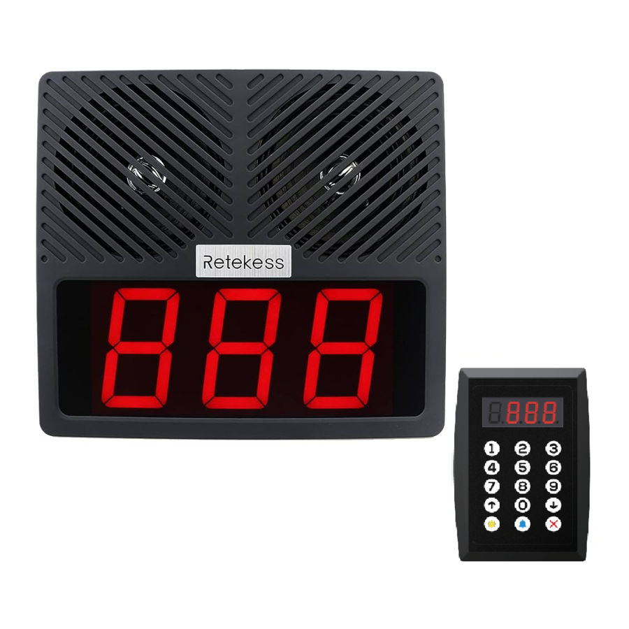 Retekess TD101 - Keypad Pager Service Guide