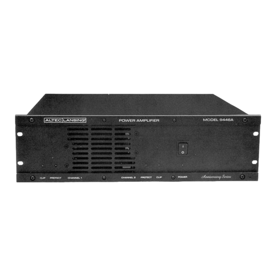 Altec Lansing 9446A POWER AMPLIFIER Specifications