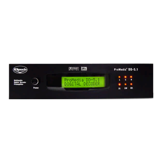 Klipsch ProMedia DD-5.1 User Manual