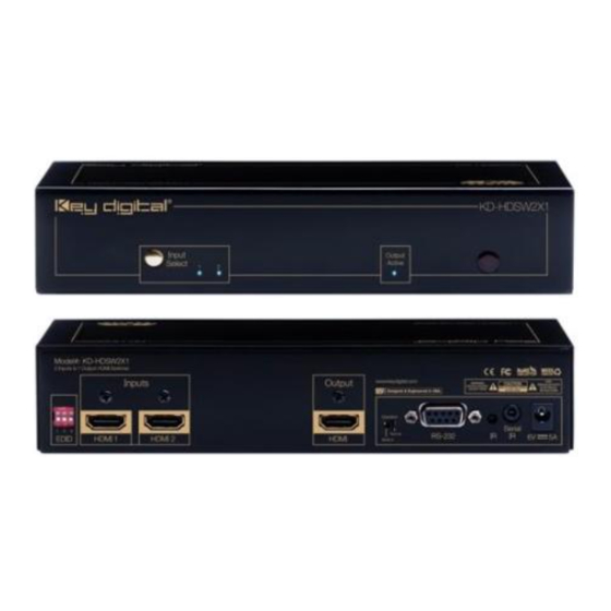 Key Digital KD-HDSW2X1 Operating Instructions Manual