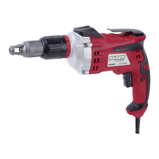 User Manuals: Raider RD-ES47 Drywall Screwdriver