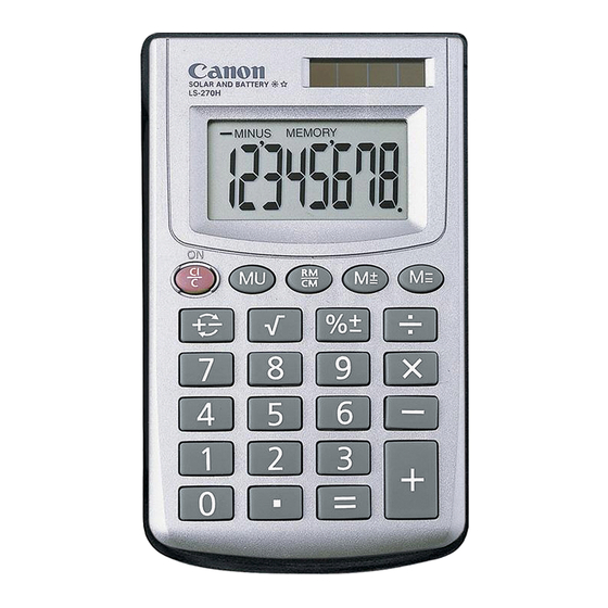 Canon LS-270H Instructions