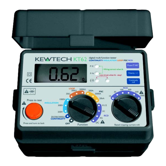 Kewtech KT62 Manuals