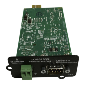 Emerson Liebert IntelliSlot OC-485 Quick Start Manual