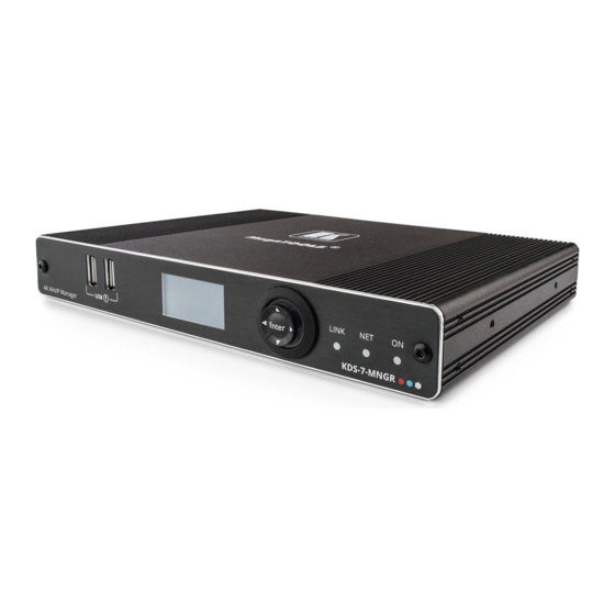 Kramer KDS-7-MNGR Quick Start Manual