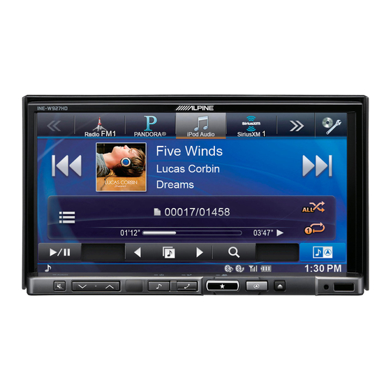 Alpine INE-W927HD Owner's Manual
