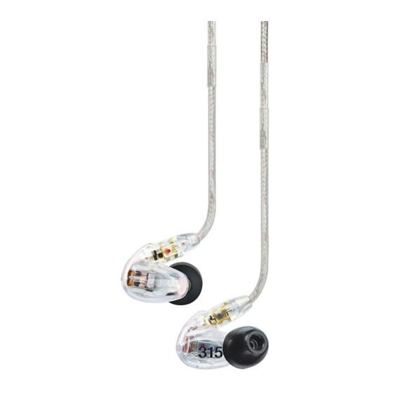 Shure SE315 Specifications