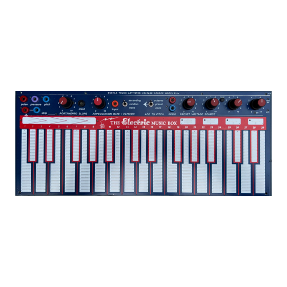 User Manuals: Buchla 218e-V3 Capacitive Touch Keyboard