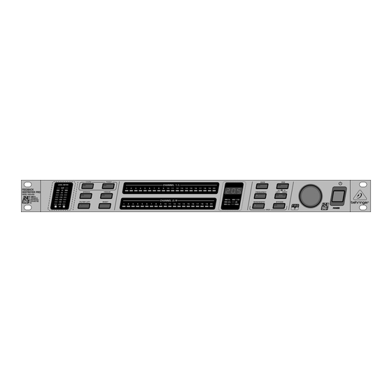Behringer FEEDBACK DESTROYER PRO FBQ2496 Quick Start Manual