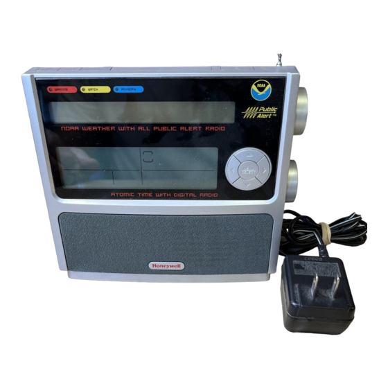 Honeywell PCR507W - NOAA Weather Alert/All Hazard S.A.M.E FM Radio Manuals