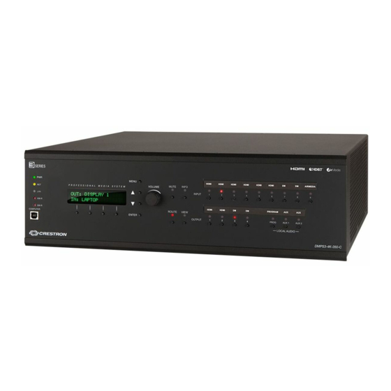 Crestron DigitalMedia 3 Series Quick Start Manual