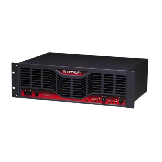 Crown CE 2000TX Operation Manual