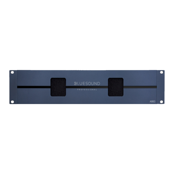 Bluesound Professional A860 Quick Setup Manual