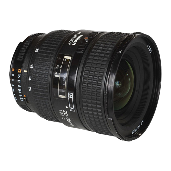 NIKON AF ZOOM-NIKKOR 20-35MM F/2.8D IF (1.8X) MANUAL Pdf Download ...