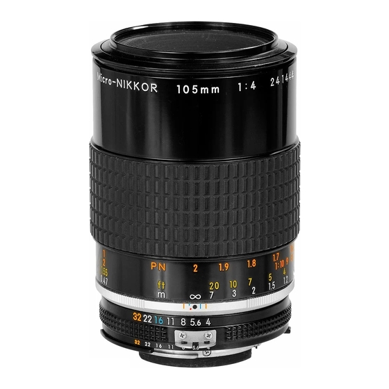 Nikon AI Micro-Nikkor 105mm f/4 Instruction Manual
