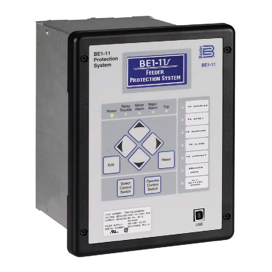 Basler BE1-11f Quick Start Manual
