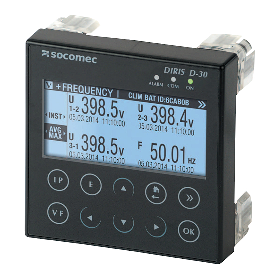 socomec DIRIS D-30 Instruction Manual